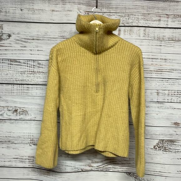 Sweet Baby Jamie Yellow 1/2 Zip Sweater XS Flaw - Picture 2 of 7